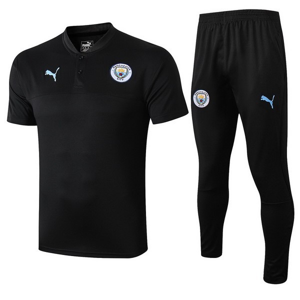 Replicas Polo Manchester City Conjunto Completo 2019/20 Negro